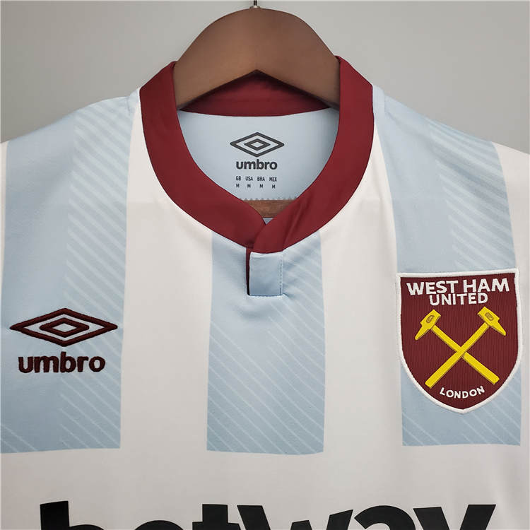 West Ham United 21-22 Away White Soccer Jersey Football Shirt - Click Image to Close